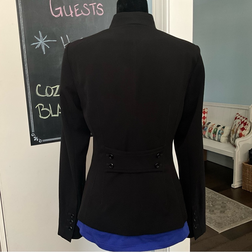 WHBM Jacket Black Blazer White House Black Market Collarless Fitted Jacket - Picture 2 of 10